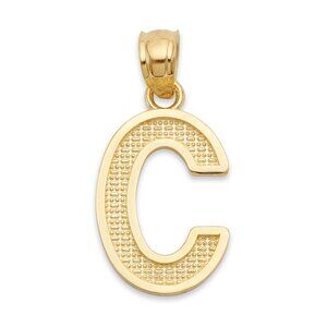 Handmade 10K Solid Gold Letter C Pendant – Personalized Initial Charm